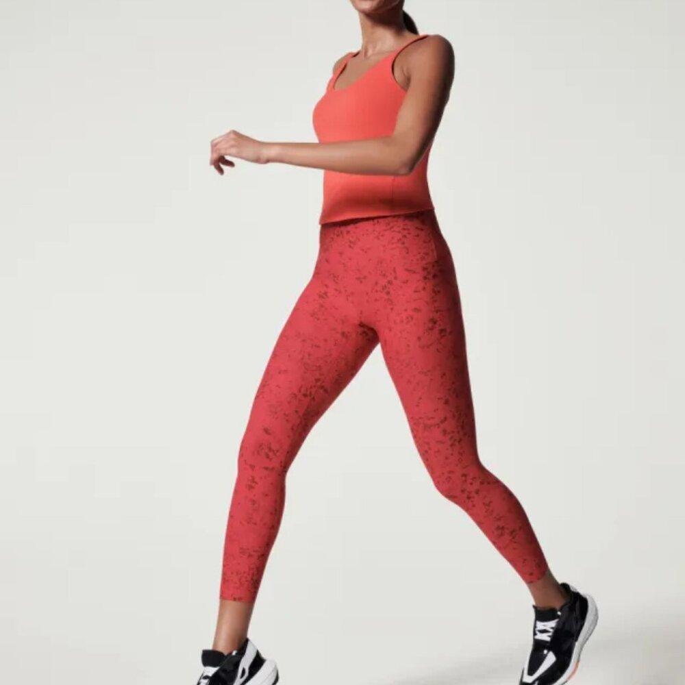 SPANX Booty Boost 7/8 Leggings Crushed Sizzle Red 1x